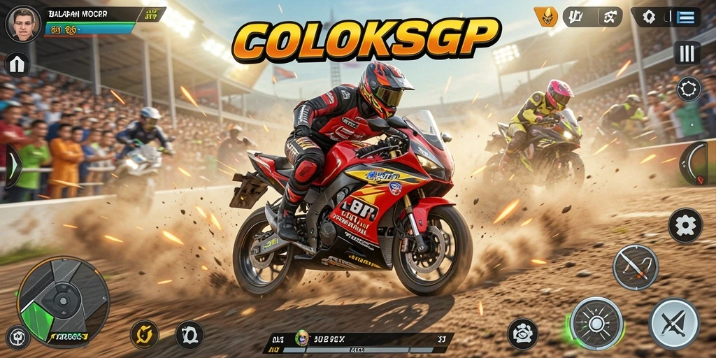 Tampilan menegangkan dari balapan motor di COLOKSGP.