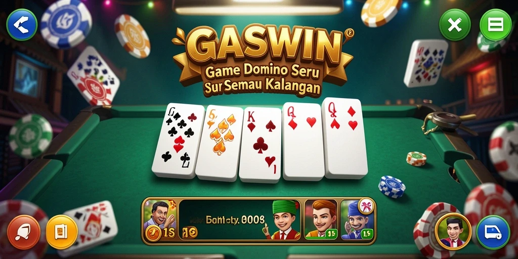 Screenshot gameplay GASWIN menampilkan aksi seru bermain Domino.