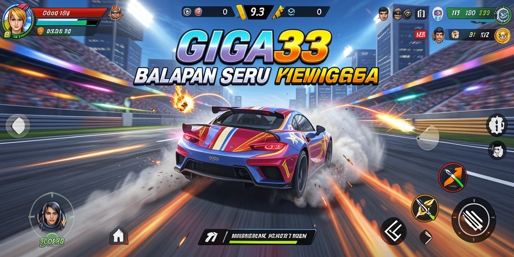 Tampilan gameplay balapan seru di GIGA33 yang menegangkan.