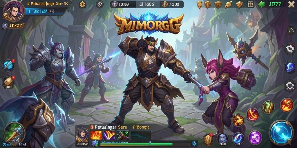 Screenshot gameplay JT777 menunjukkan petualangan seru di dunia MMORPG.