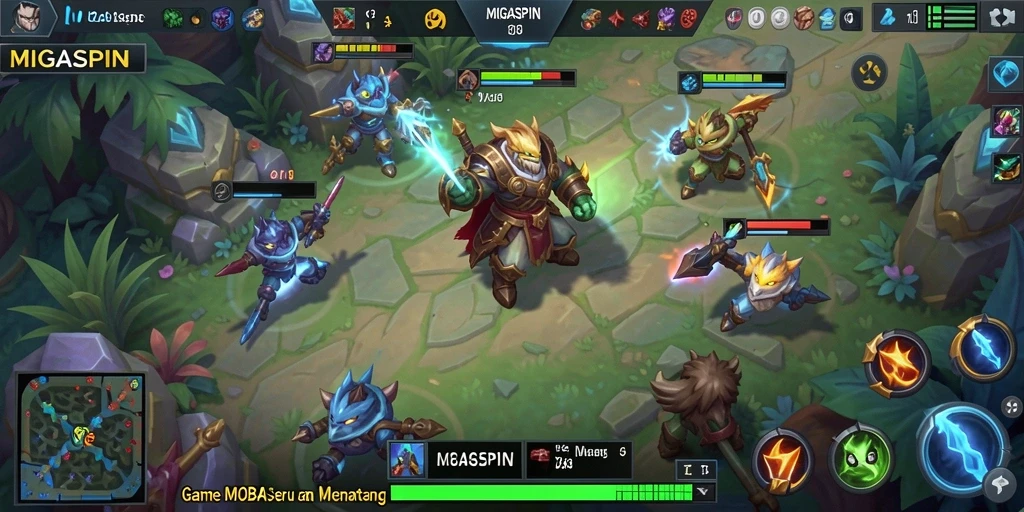 Tangkapan layar gameplay seru dari MIGASPIN yang menunjukkan aksi bertarung yang mendebarkan.