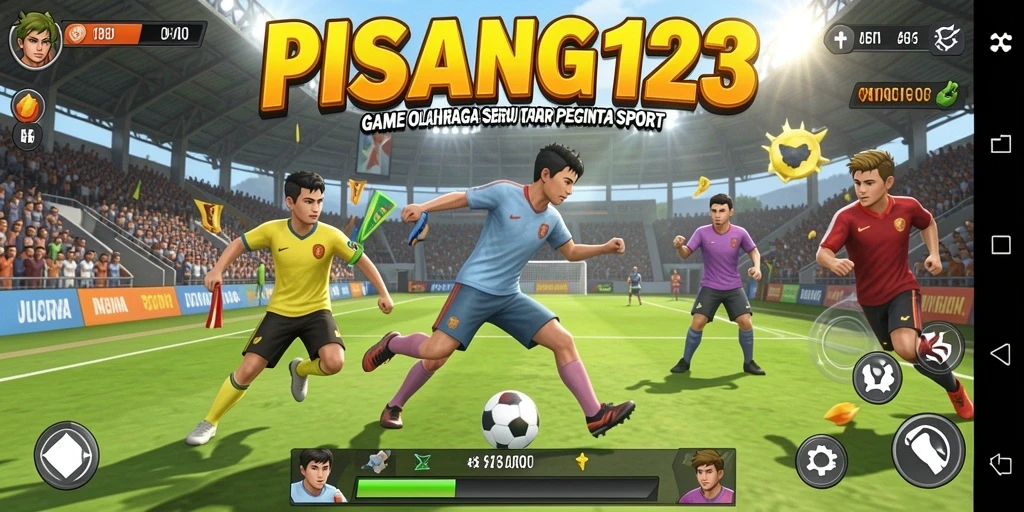 Screenshot gameplay PISANG123 menampilkan aksi olahraga yang mendebarkan.